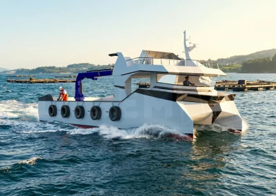 Aquaculture vessel 18 m built by Samala Shipyard – 7 m beam workboat for fish farming operations