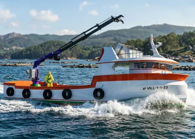 Aquaculture vessel 22 m designed by Samala Shipyard – 7.30 m beam fish farming support boat